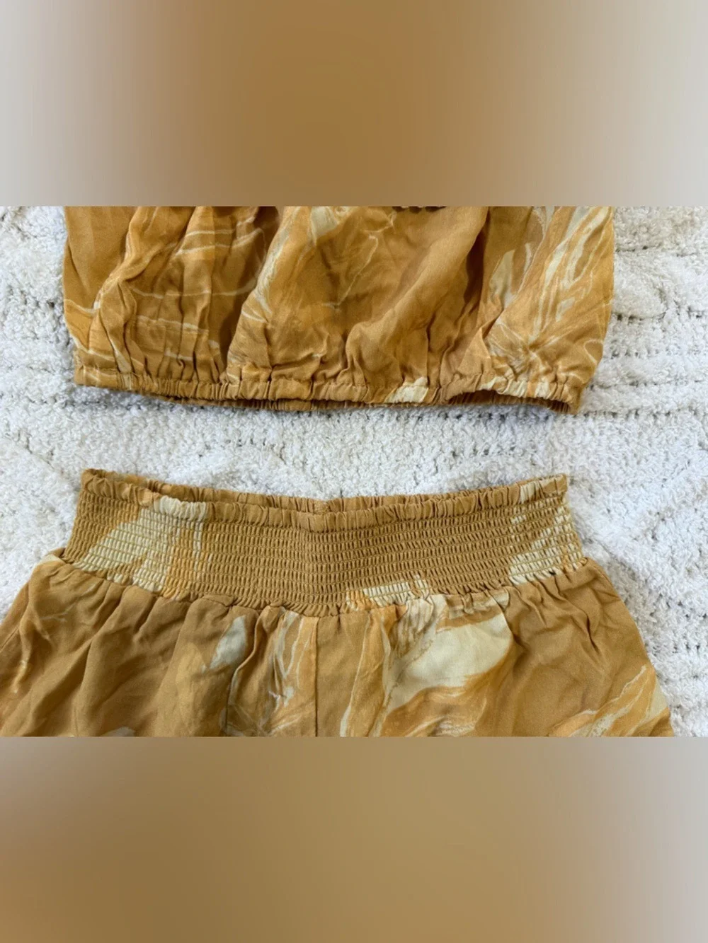 Joyfolie Mia Joy Mustard Yellow Girls 2 Piece Set Floral Top Shorts Size 6